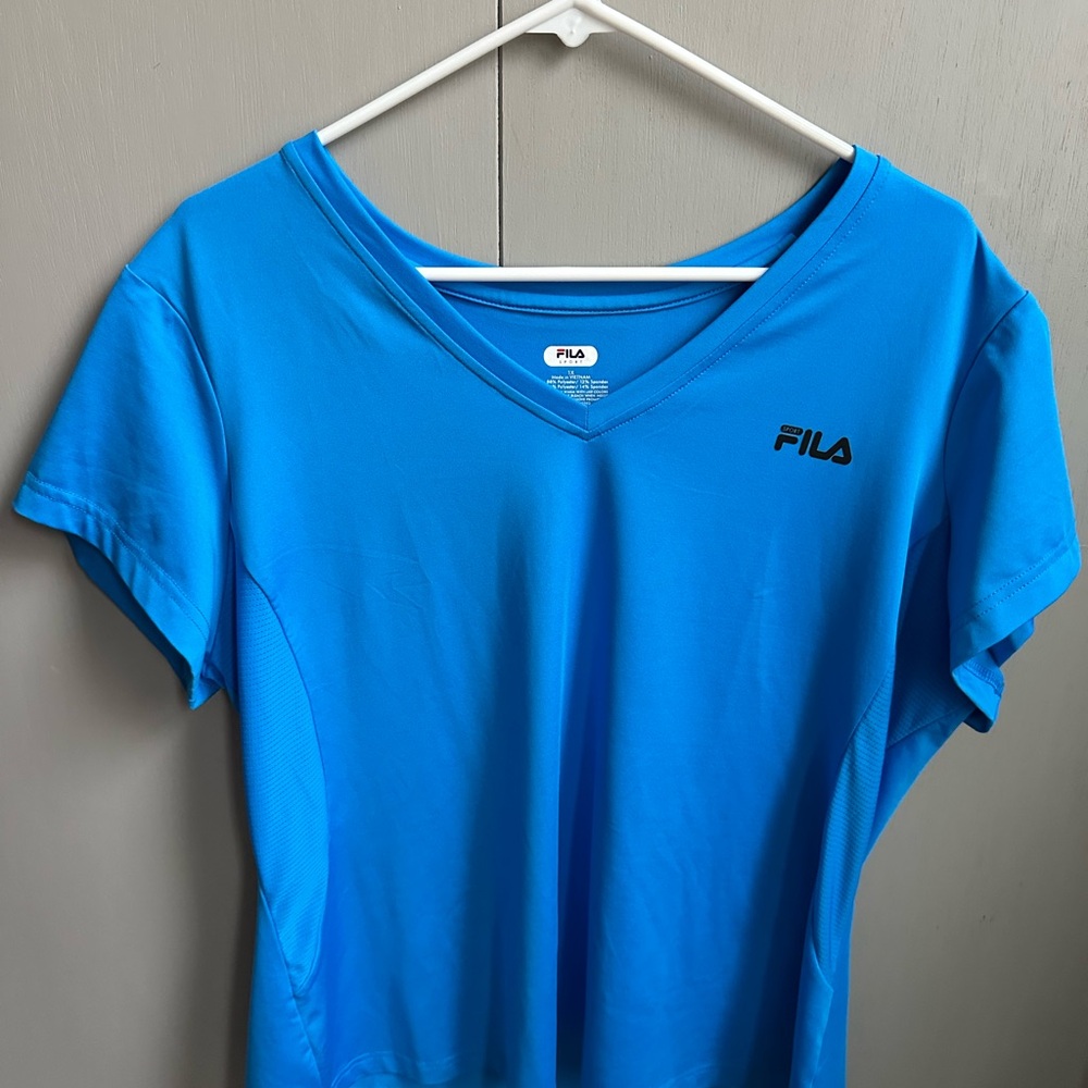 Fila Blue Fitted Short Sleeve T-Shirt